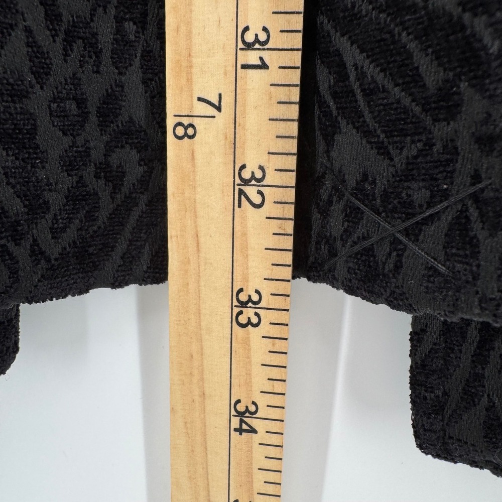 Chico's Black Velvet Animal Print Coat 1 M Whimsigoth Goth Witchy Dark Romantic - Picture 9 of 13